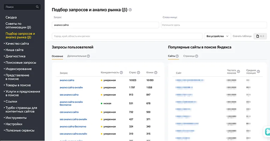 Яндекс Вебмастер